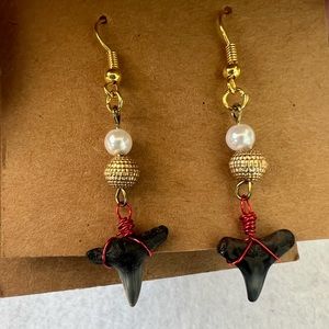 Handmade shark tooth earrings